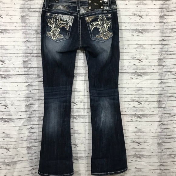 Miss Me Jeans Signature Boot Cut Fleur de Lis 29 - Picture 6 of 8